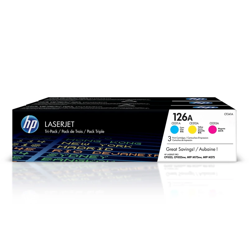 HP CF341A 126A Original LaserJet Toner Cartridges, Cyan/Magenta/Yellow, Multipack