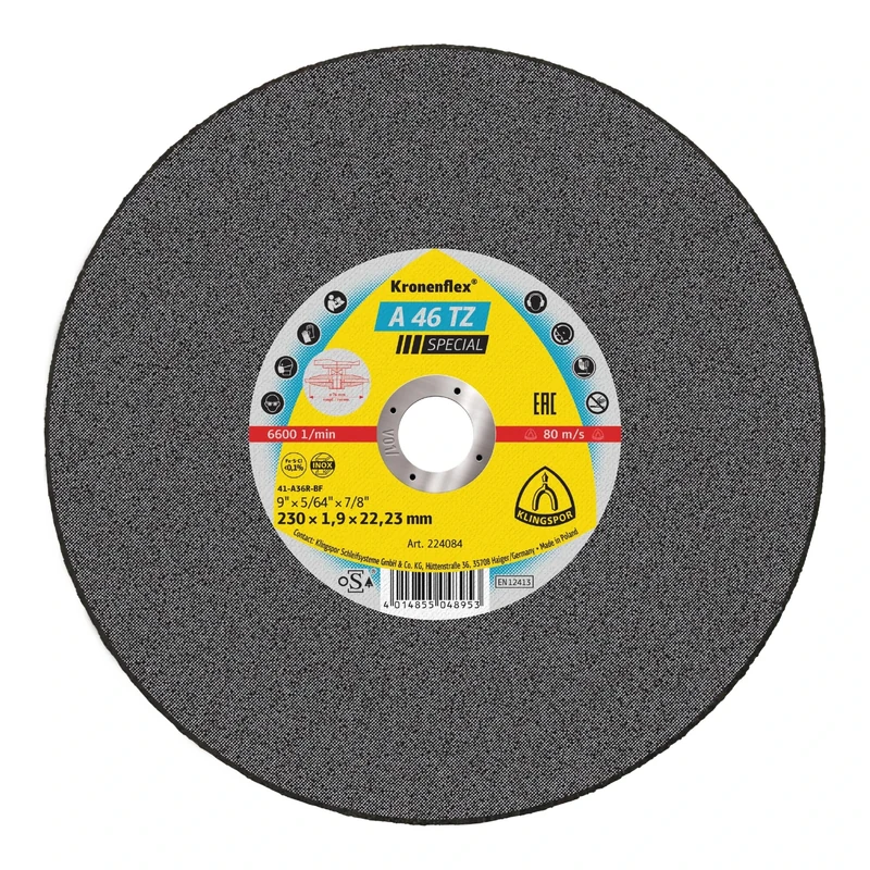 Klingspor 194071 A 46 TZ INOX Special, Cutting Disc INOX, Special, Packaging Unit 25, 100 x 1.6 x 16, G, 25