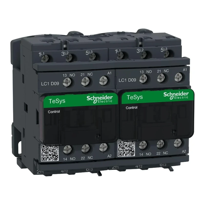 Schneider Electric TeSys Deca reversing contactor,3P(3NO),AC-3,=440V 9A,120V AC coil,LC2D09G7