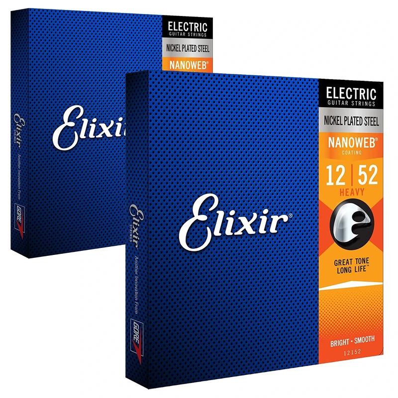 Elixir Nanoweb 12152 electric guitar strings 12-52 (2 PACKS)