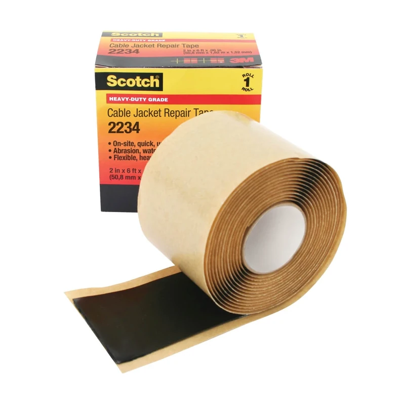 Scotch Cable Jacket Tape 2234, 2 in x 6 ft, Black