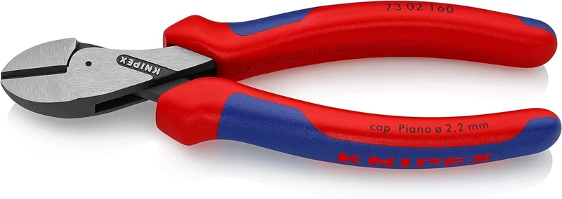 KNIPEX X-Cut Compact Diagonal Cutter High Lever Transmission Self-Service Card with Multi-Component Handles 160 mm, 73 02 160 SB