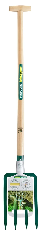 LEBORGNE - Fourche A BECHER DOUILLE 4 DENTS - 30 CM Manche BEQUILLE EN Bois CERTIFIE PEFC 100% - 432299