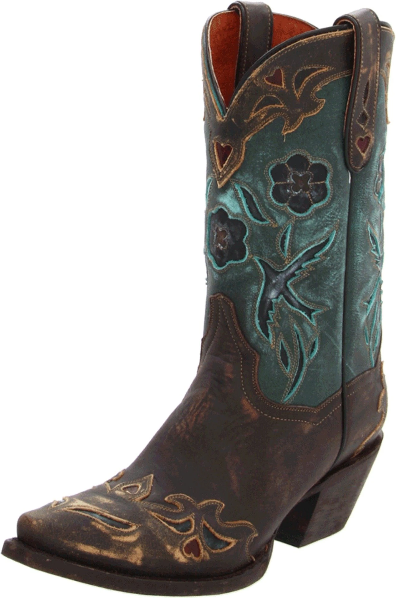 Dan Post Women's Dp3544 Traditional Cowboy Boots, Sanded Chocolate/Teal Blue Bird, 6.5 UK