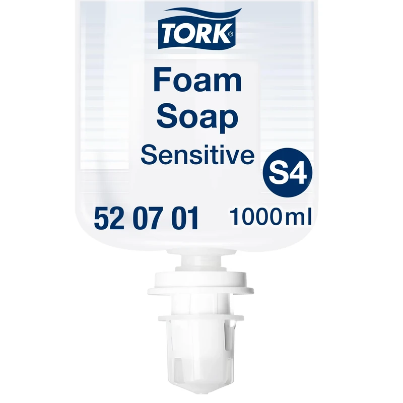 Tork Sensitive Foam Soap S4, Dermatologically Tested, 6 x 1000ml, 520701