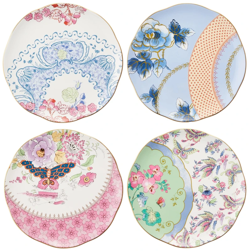 Wedgwood Butterfly Bloom Set of 4 Plates 20cm, Multicoloured, 8.25" - Image 1