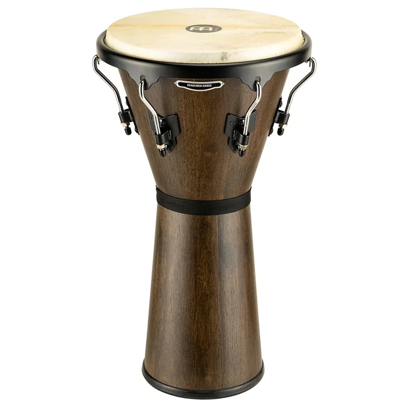 Meinl Percussion Headliner Wood Djembe - Very Large Handdrum - With Goat Head - Diameter 12,5 Inches - Siam Oak, Dark Brown (HDJ500VWB-M)