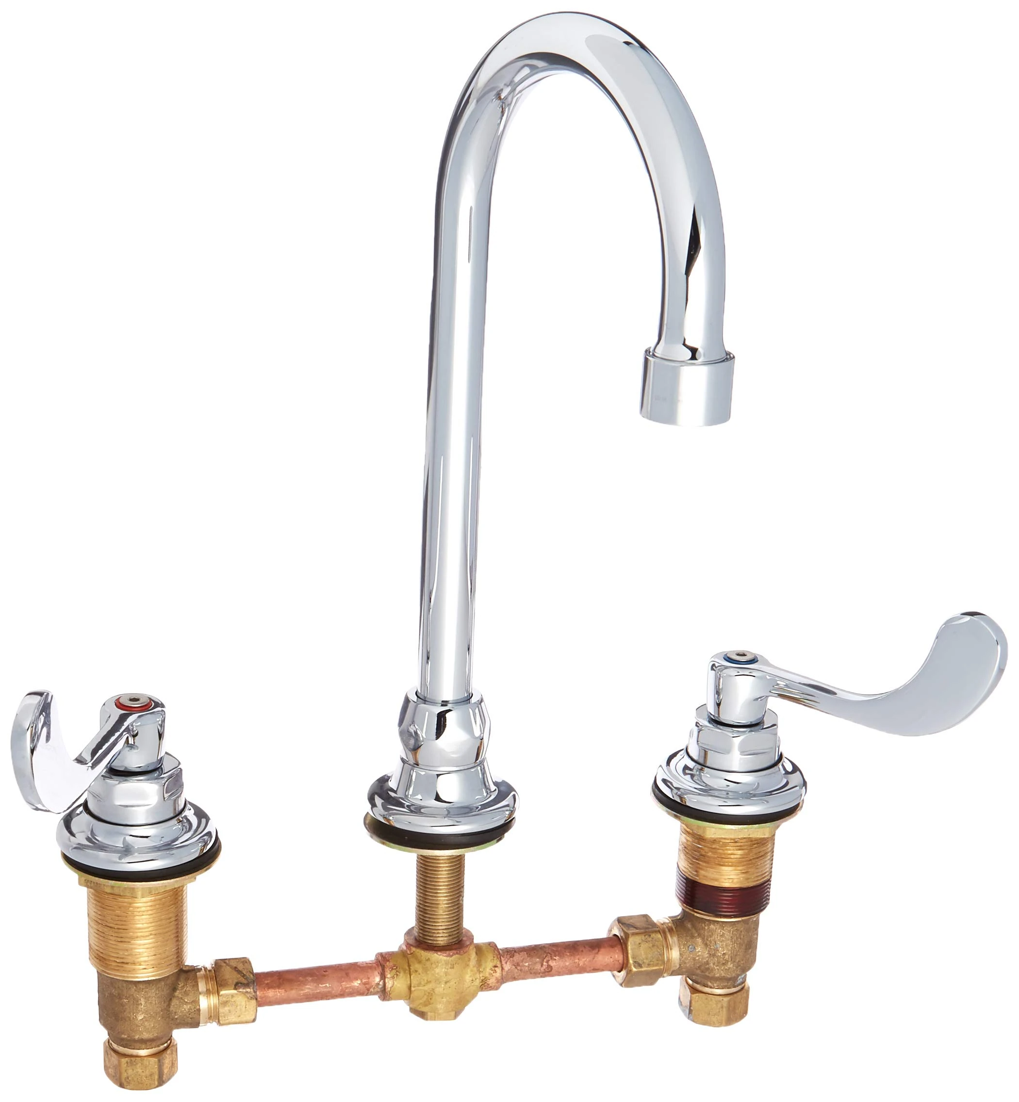 American Standard 6540174.002 Monterrey Widespread Faucet, Rigid/Swivel Gooseneck Spout, 0.35 GPM, 8-Inch
