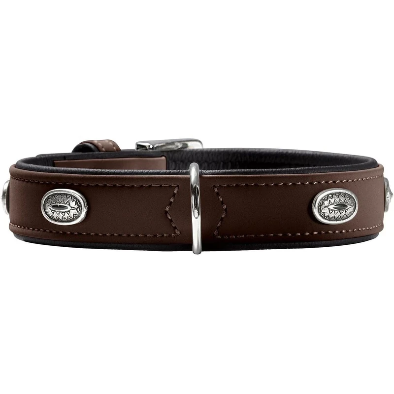 HUNTER Softie Stone Art-Nubuk Nickel Collar, 50/36 x 44 cm, Small, Brown/Nappa Black