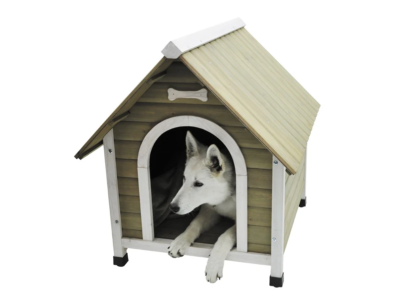 Nobby Wooden Kennel with Pitched Roof for Dog, Large, 84 x 70 x 82 cm