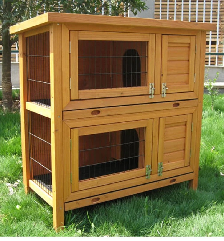 Budbury Farm RABBIT HUTCH - DOUBLE (RH032), RED