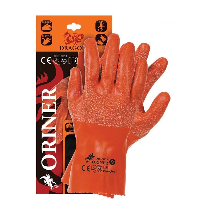 Reis Oriner10 Dragon Protective Gloves, Orange, 10 Size, Pack of 12 - Image 1