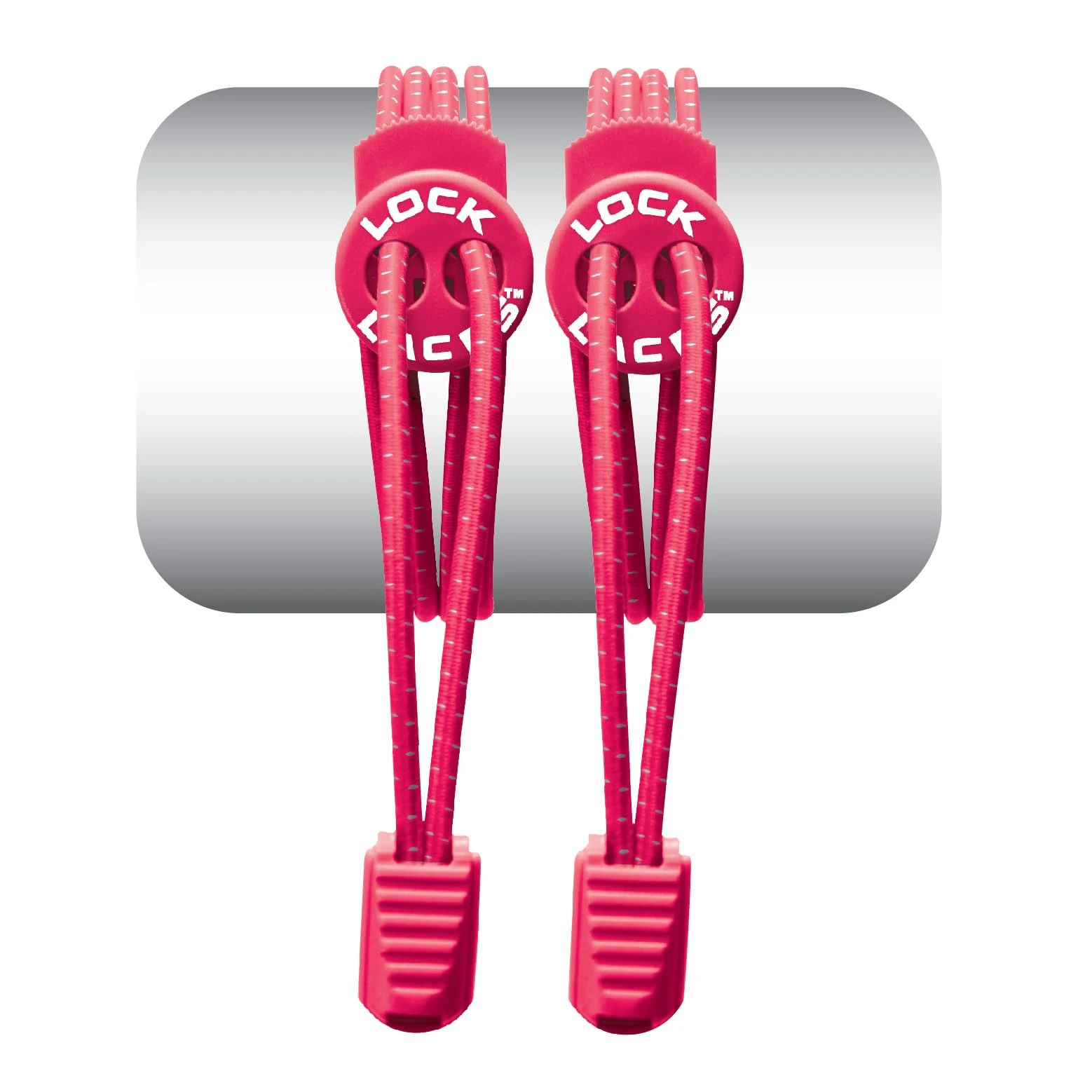 Lock Laces - Elastic No Tie Shoelaces, One Size Fits All, Hot Pink, 48-Inch
