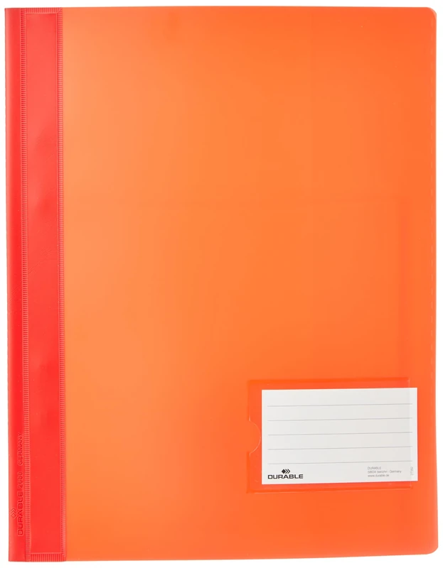 Durable DURALUX A4 Document Folder Red | Made From PVC | Extra Wide For Filing Punched Pockets | Pack of 25