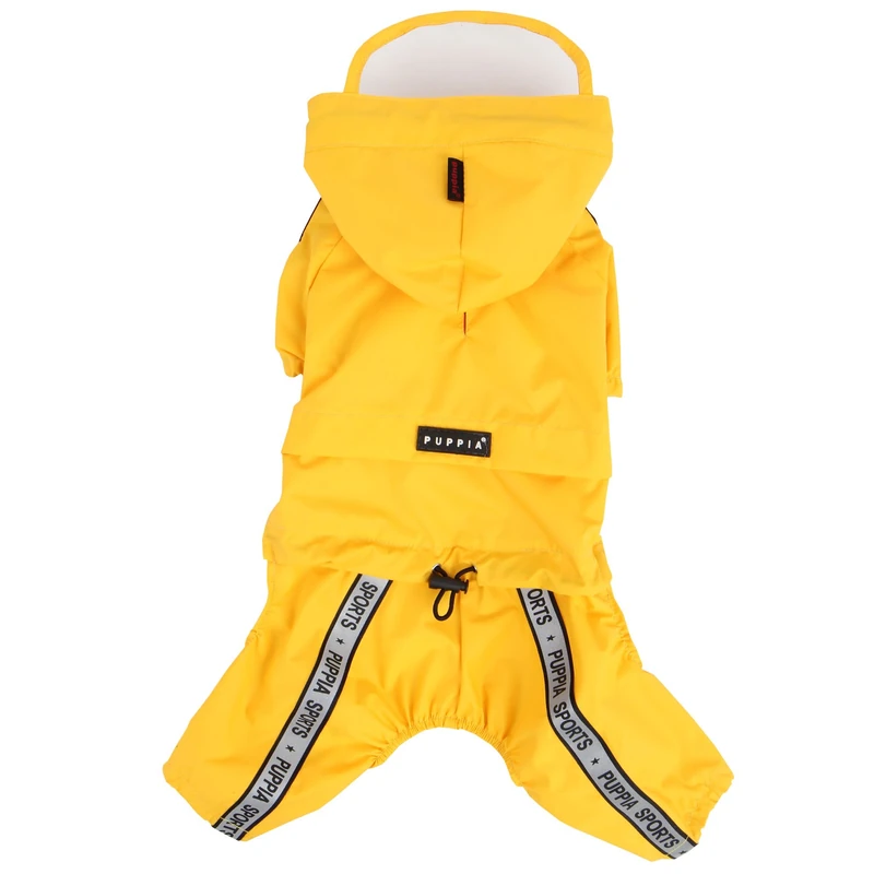 Puppia Authentic Race Track Hooded Jumpsuit, Yellow, Small