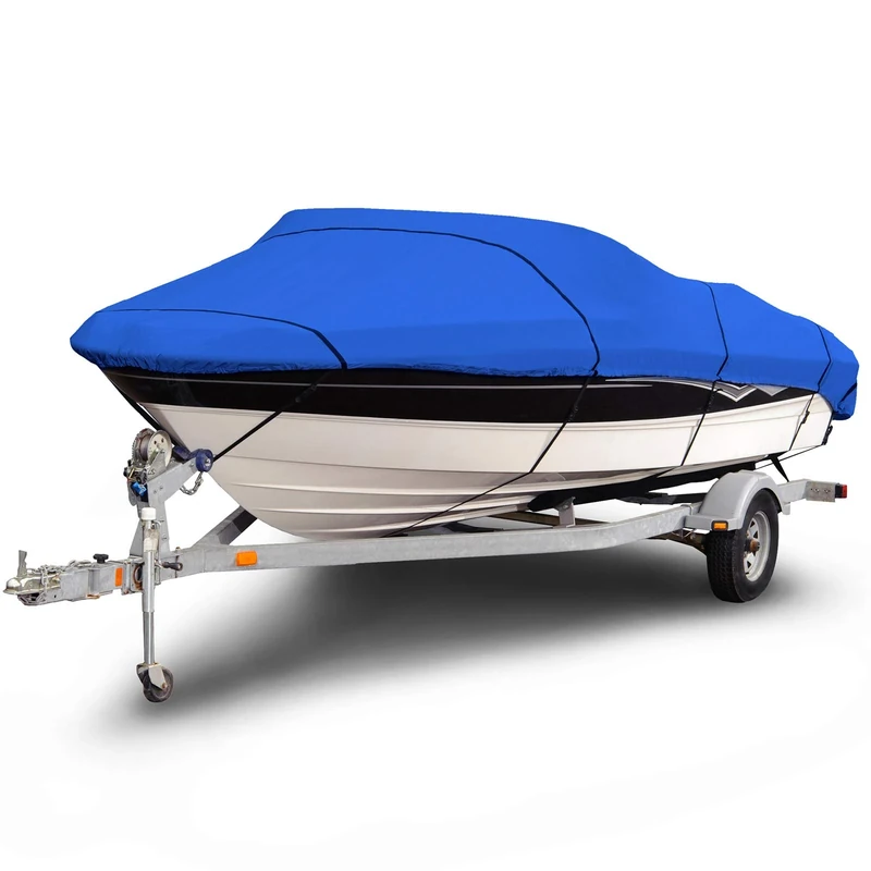 Budge B-1200-X3 1200 Denier V-Hull Bass Boat Cover Blue 16'-18' Long (Beam Width Up to 90") Waterproof, Heavy Duty, UV Resistant
