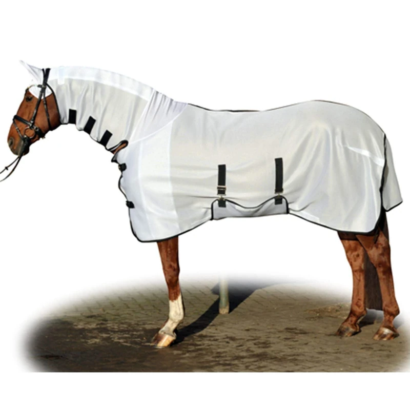 Hkm Anti Fly Sheet Special With Fixed Full Neck Durable Horse Protection Blanket