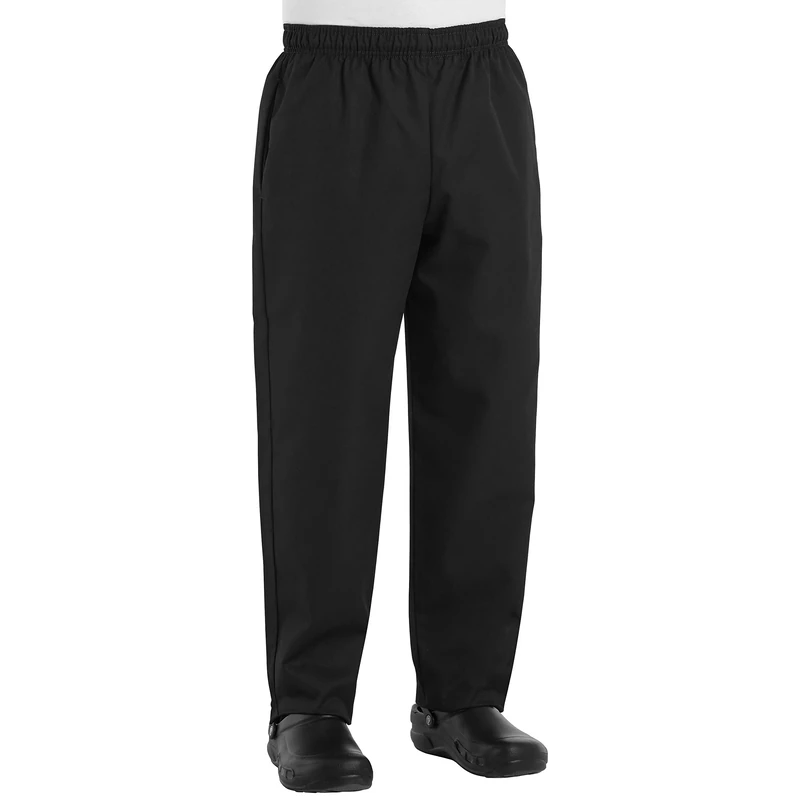 Chef Designs Red Kap Men's Baggy Chef Pant, Black, Medium