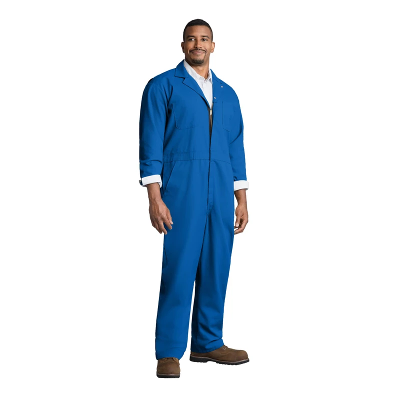 Red Kap Men's Twill Action Back Coverall with Chest Pockets Work Utility, Electric Blue, 44