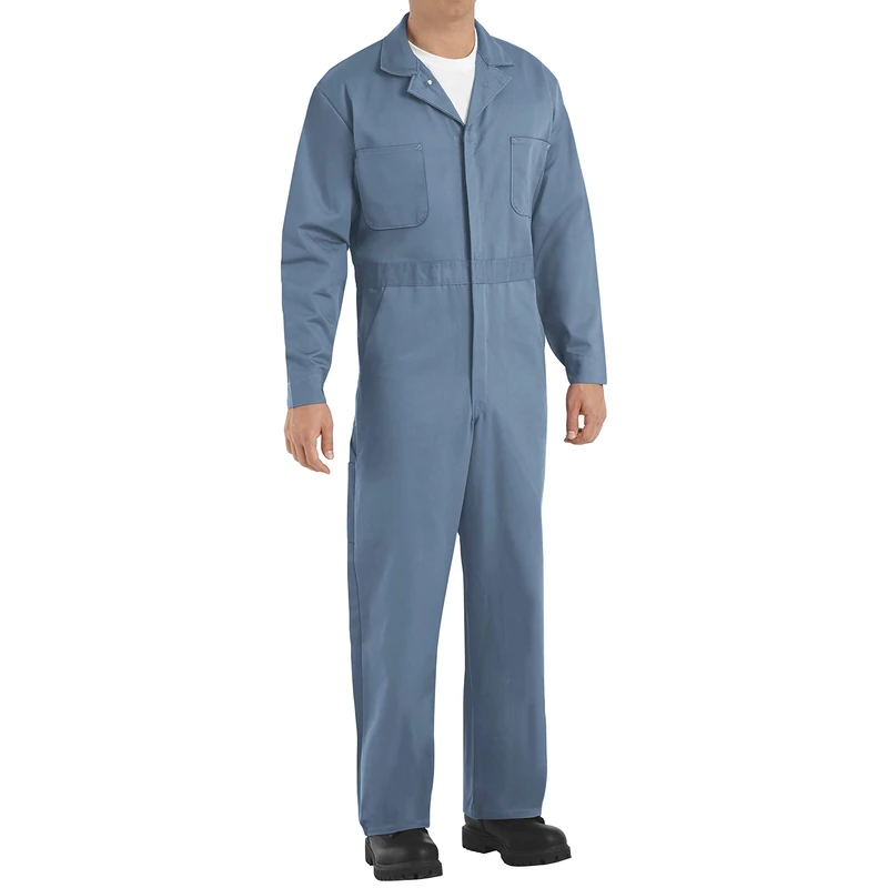 Red Kap Men's Button Front Cotton Coverall, Postman Blue, 50