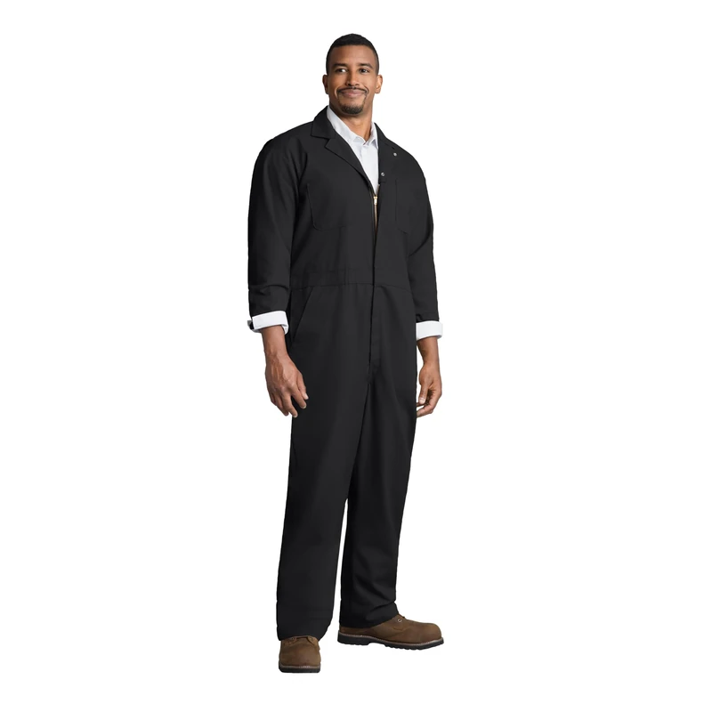 Red Kap Men's CT10BK Work Utility Coveralls, Black, 50 Lange