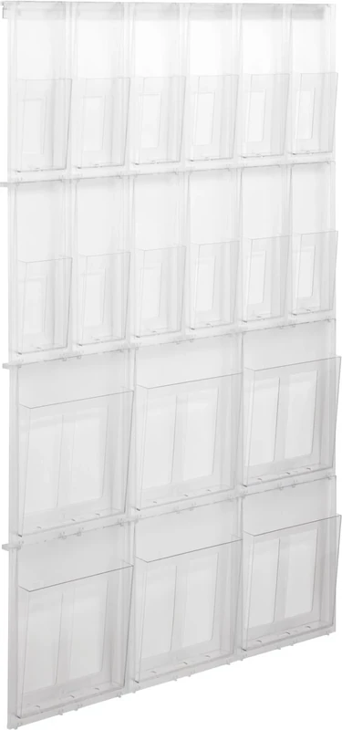 helit Eye-catching Brochure Holder 6 x DIN A4 with 12 x 1/3 DIN A4 Transparent, HEL09133