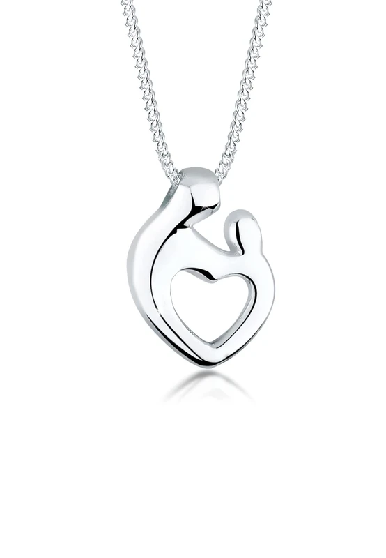 Elli Necklace Women Heart Pendant Elegant in 925 Sterling Silver