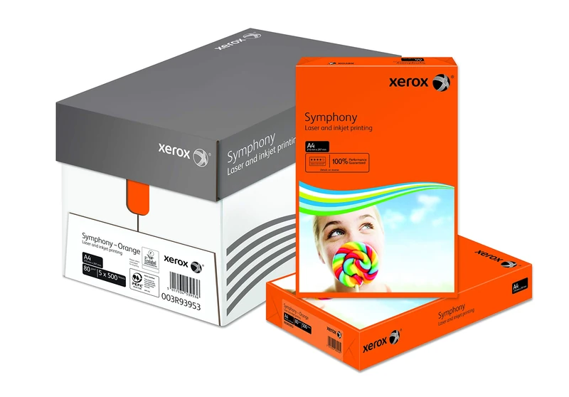xerox A4 160 GSM Symphony Printer Paper Box - Dark Orange