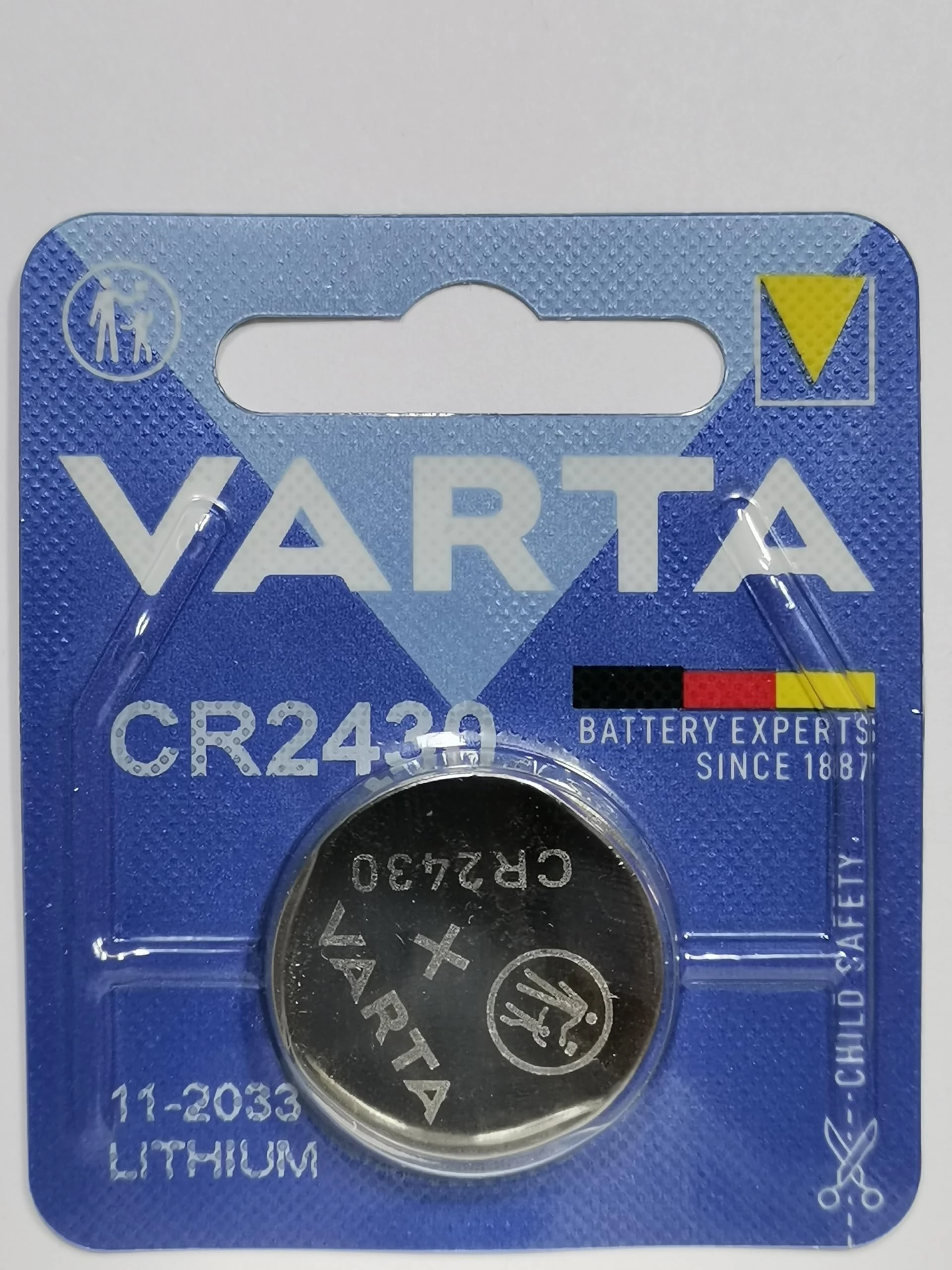 Varta CR2430 Lithium 3 V Non-rechargeable Battery – non-rechargeable batteries (Lithium, Button/coin, 3 V, CR2430, 280 mAh, Silver)