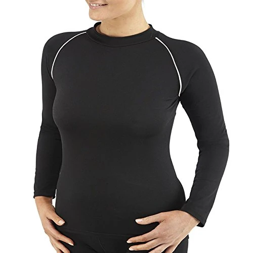 Bohn Long Sleeve Women's Swim Top (20, Black) - Image 1