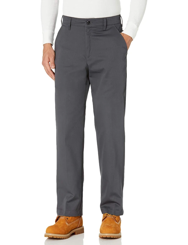 Red Kap Mens Non-Crushing Cotton Work Pants, Graphite, 36W / 32L