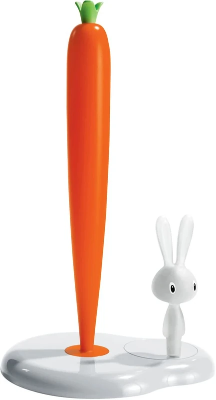 Alessi Bunny and Carrot Kitchen Roll Holder, Tall, White