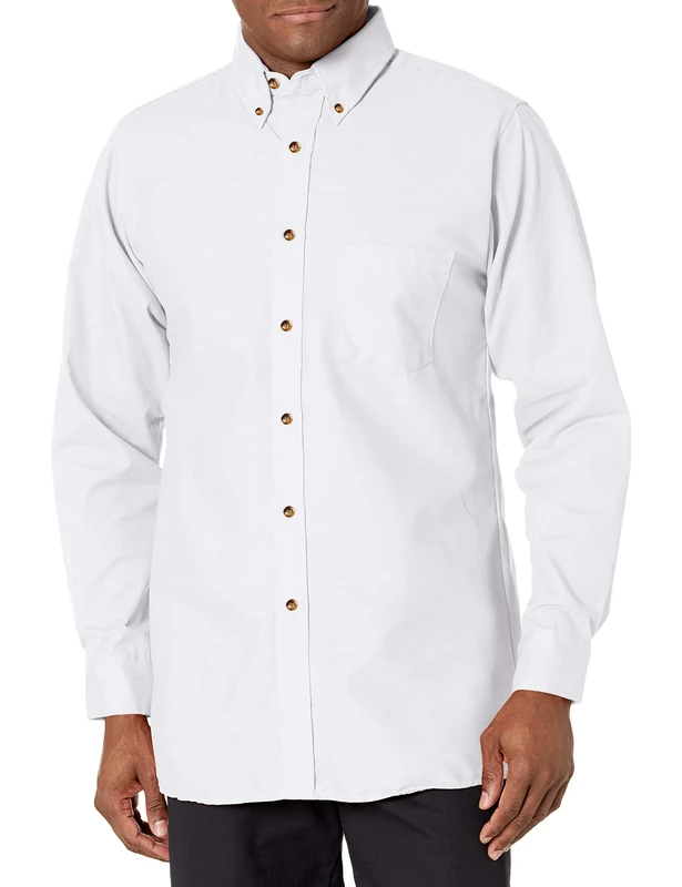 Red Kap Men's Poplin Dress Shirt, White, XXXXXL