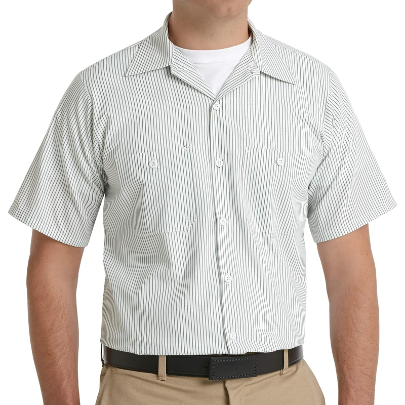 Red Kap Men's Industrial Stripe Work Shirt - Multi - S - Image 1
