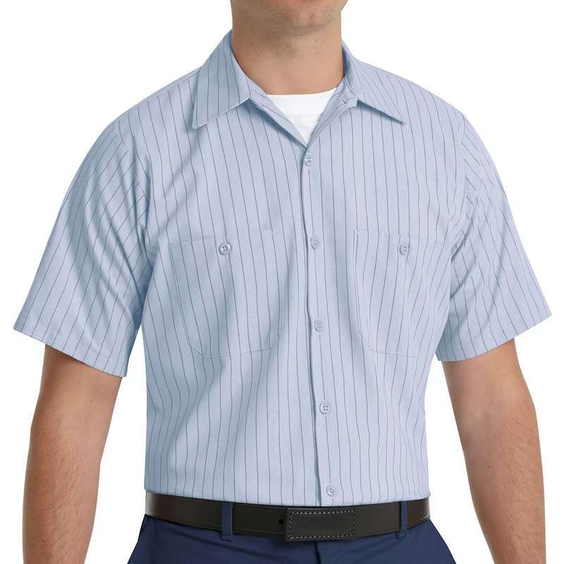 Red Kap Men's Industrial Stripe Work Shirt - Multi - XXXXL