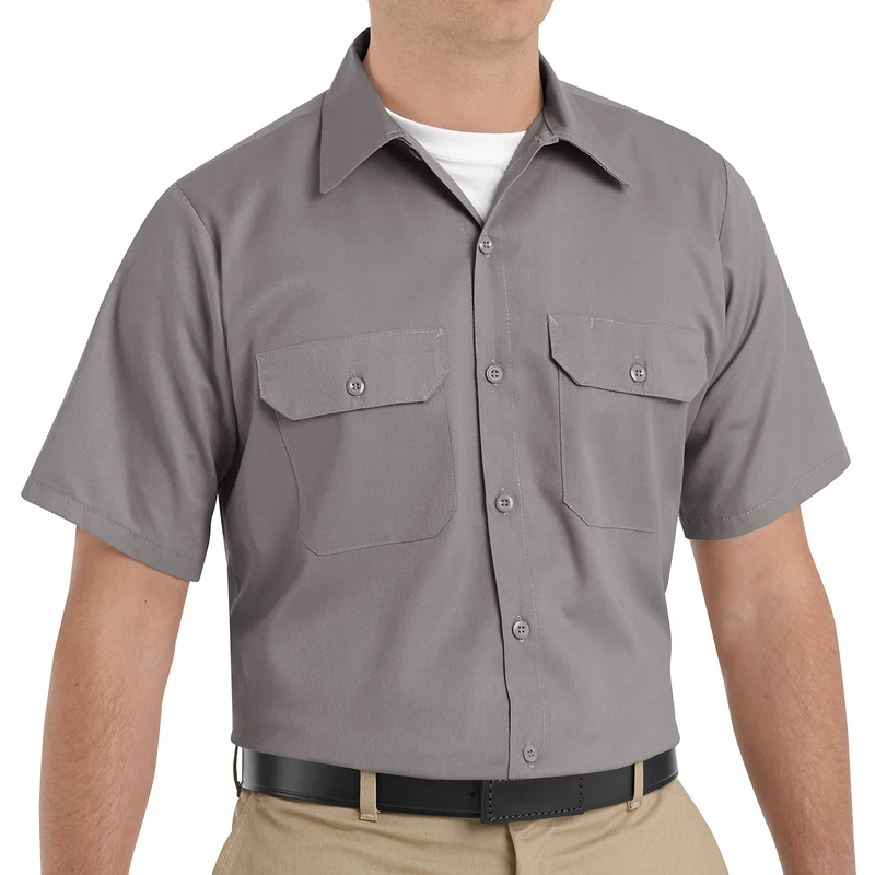 Red Kap Men's Utility Uniform Shirt, Silver, XXL