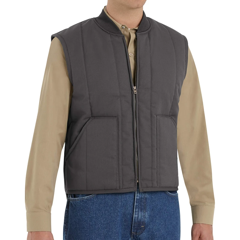Red Kap Men's Quilted Vest, Charcoal, XL