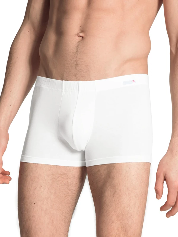 CALIDA Men's Evolution Flat Seam Cotton Boxer Shorts, White, 56