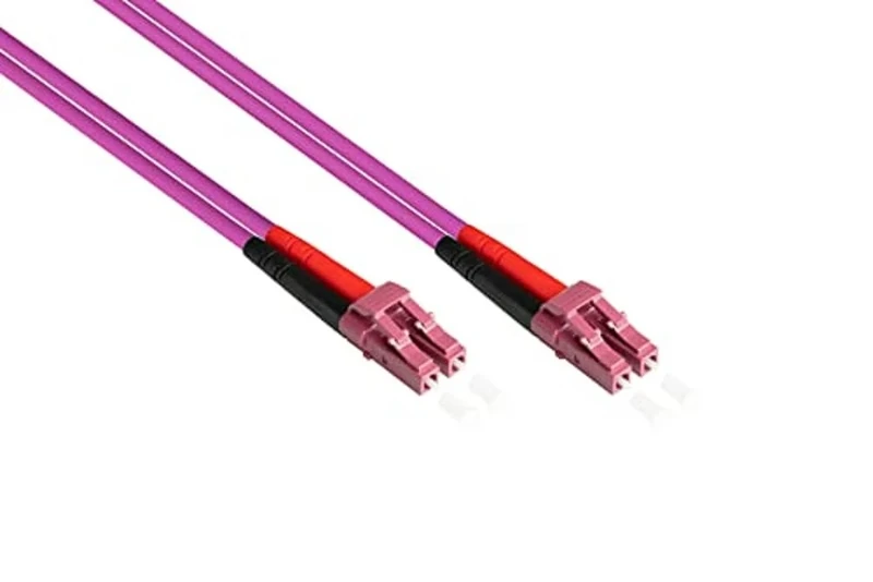 Good Connections LWL Duplex Patch Cable LC to SC Multimode 50/125 Inch Fibre Optic purple OM4 - Violett/Pink 15 m