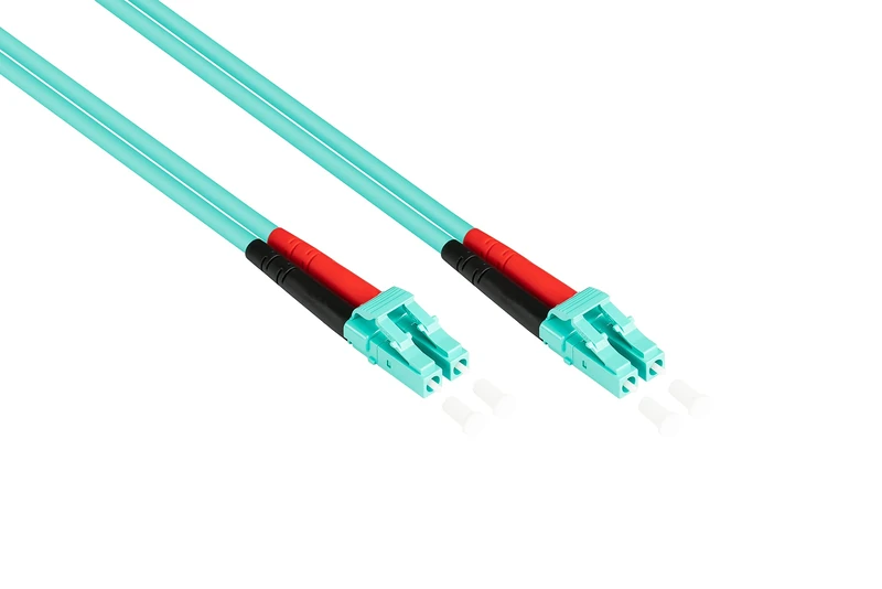 Good Connections LWL Duplex Patch Cable LC to SC Multimode 50/125 Inch Fibre Optic blue OM3 - Aqua/Türkis 20 m