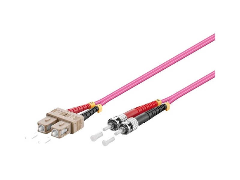 Alcasa LW-8075TC4 OM4 SC ST Fiber Optic Cable (7.5m, OM4, SC, ST, Plug/Plug, Violet)