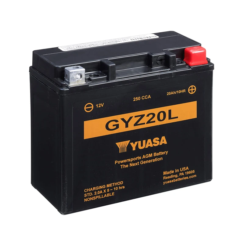 Yuasa GYZ20L 12V 250 CCA Maintenance Free AGM Motorbike Battery