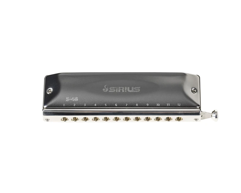 Suzuki Chromatic Harmonica, Sirius S-48S, 12holes 48notes, Short Stroke, C, Fabulous Reed, Bronze, Silver, Black, Brass, ABS