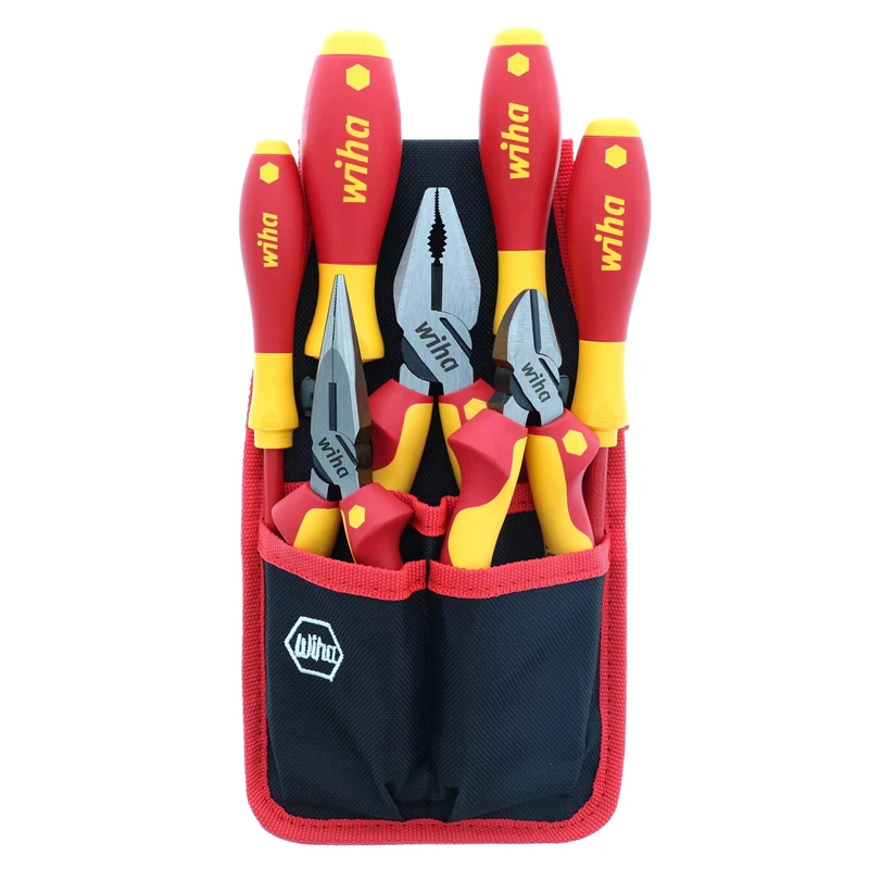 Wiha 32985 7 Piece Insulated Industrial Pliers/Cutters/Drivers Belt Set