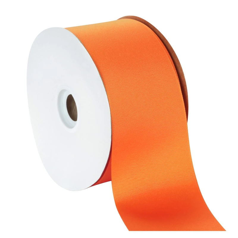 Berwick Offray 3" Grosgrain Ribbon, Torrid Orange, 50 Yards - Image 1