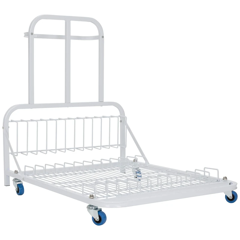 Dryden Art Canvas Storage Rack & Frame Keeper, Mobile Cart, Large Floor Model with Casters and Handle - 33" x 25.5" x 30.5" - White