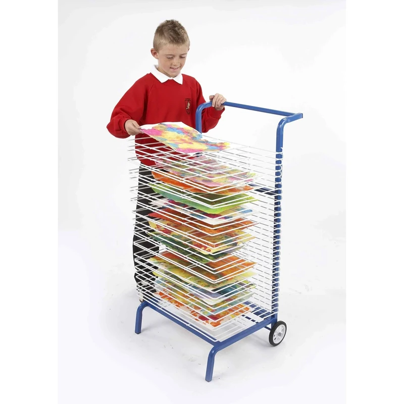 Robo-Toys C1170 Mobile Painting Drying Rack, 30 Shelf, 50cm L x 55cm W x 103cm H