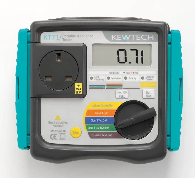 Kewtech KT71 Manual Hand Held PAT Tester, mains operated