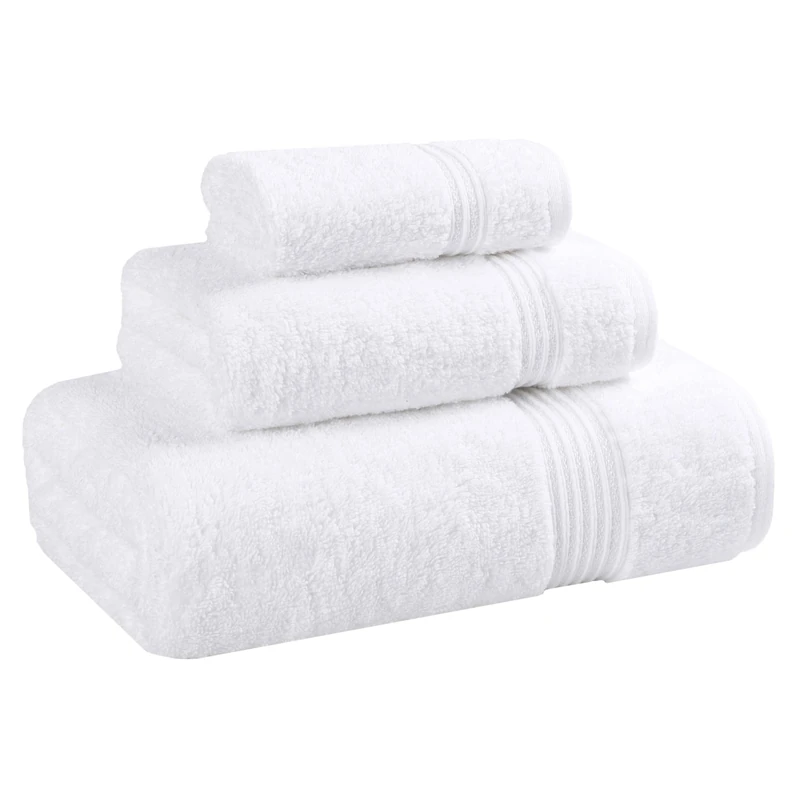 Superior Collection 100% Premium Long-Staple Combed Cotton 3-Piece Towel Set, White