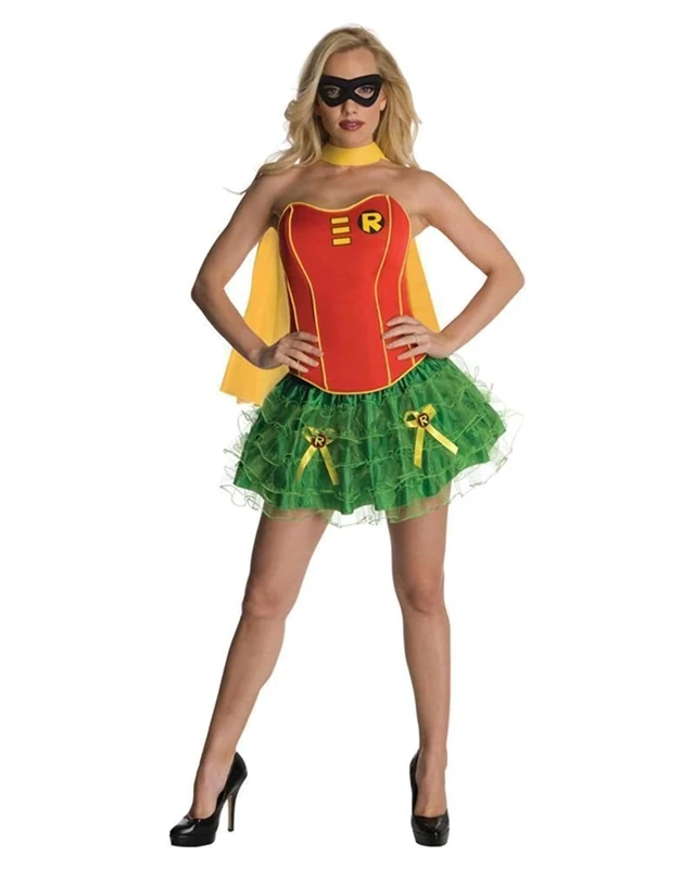 Rubies Official Ladies Robin Batgirl Corset Adult Costume - Small Halloween, World Book Day
